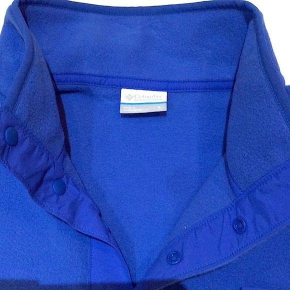 COLUMBIA PFG 1/4 Zip Pullover Blue Harborside Fleece Jacket Mens Sz Small NWT - Picture 4 of 6